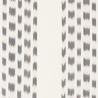 Schumacher Izmir Stripe Fabric in Grey For Sale