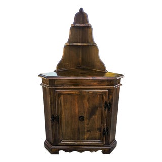 Fir Wood Corner Cupboard, Italy, 1960 For Sale