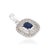 Radiant Emerald-Cut Deep Blue Sapphire & Diamond Halo Pendant in 14k Gold For Sale - Image 4 of 14