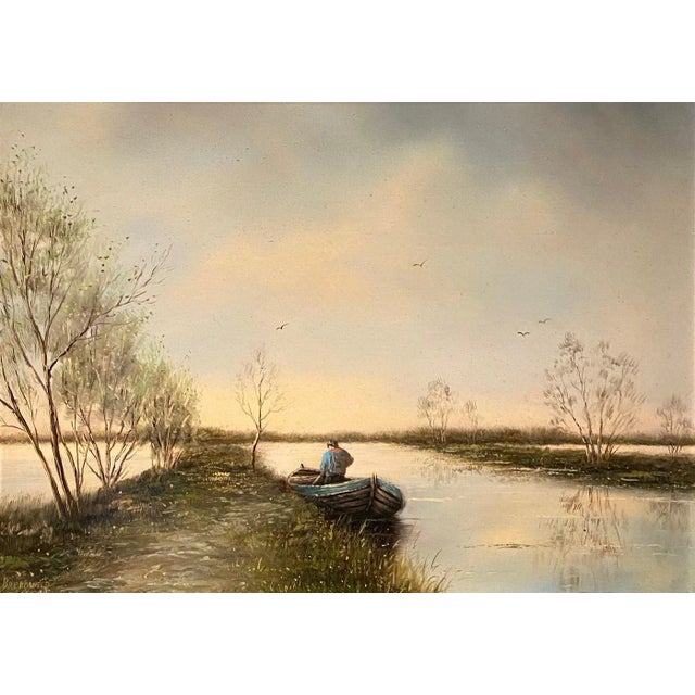 Hendrik Breedveld, The Fisherman's Boat, Oil on Wood For Sale - Image 9 of 9