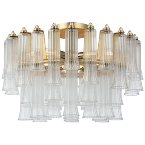 Julie Neill for Visual Comfort Signature Lorelei 18" Semi-Flush Mount in Gild with Clear Glass