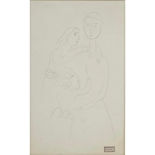 André Derain André Derain –Mother & Two Daughters –Original 1920s French Modernist Drawing For Sale - Image 4 of 12