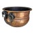 Vintage Turkish Hand-Hammered Copper Cauldron Pot – Gaziantep Asim Kulluk – Wrought Iron Handles For Sale