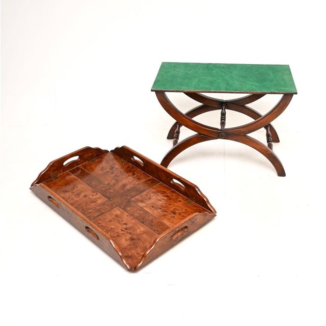 Burr Elm Butler's Tray Top Coffee Table, 1930s For Sale - Image 10 of 11