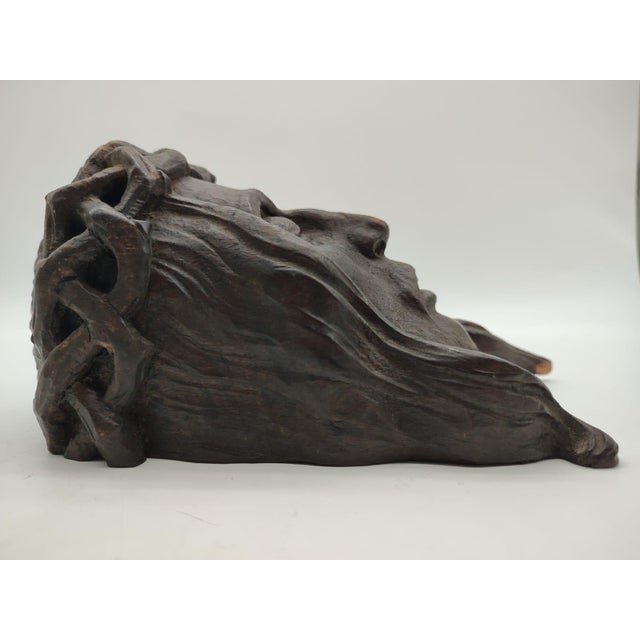 Brown Large Ecce Homo Sacred Relief of Christ's Head in Walnut, 1720s For Sale - Image 8 of 13