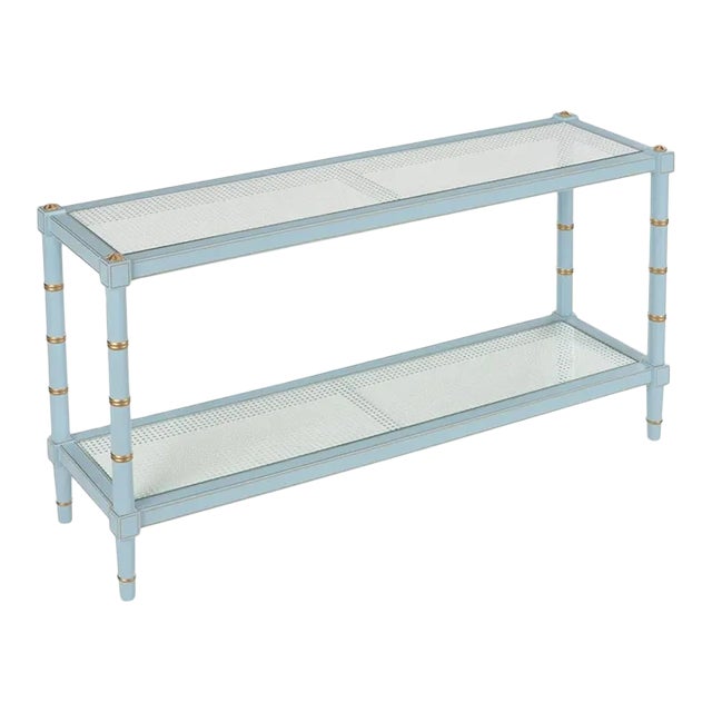 Conner Cane Console - Blue For Sale