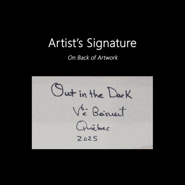 Out in the Dark - Abstract Serene Cool Tone Textural Acrylic Canvas Painting Original Artwork by Ve Boisvert For Sale - Image 9 of 9