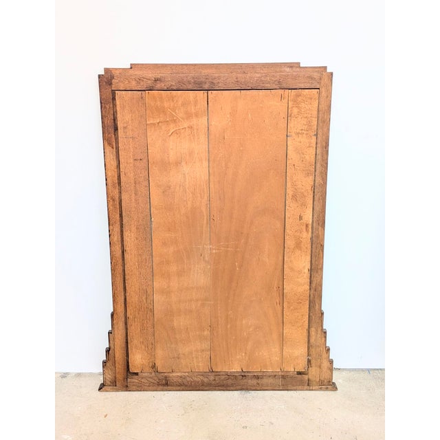 Vintage Art Deco Mirror in Oak with Carved Decoration, 1920s For Sale - Image 9 of 10