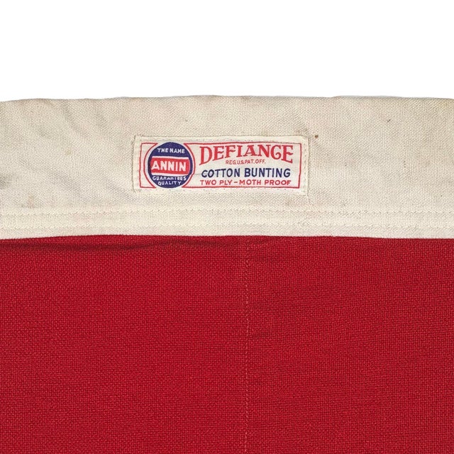 Textile Oversize Vintage Cotton Royal Thai Navy Flag With White Elephant, Naval Ensign of Thailand For Sale - Image 7 of 8