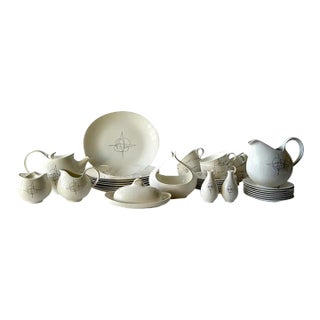 1950s Eva Zeisel Hallcraft Fantasy 40 Piece Service for Eight Dinnerware Set With Serving Pieces For Sale