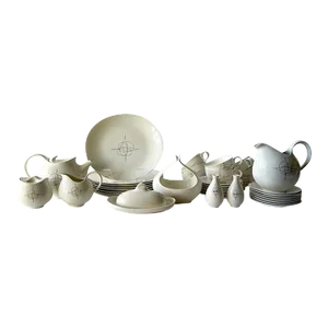 1950s Eva Zeisel Hallcraft Fantasy 40 Piece Service for Eight Dinnerware Set With Serving Pieces