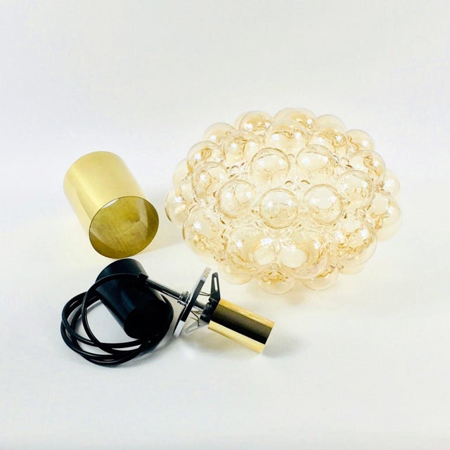Metal Large Mid-Century Amber Bubble Glass Ceiling Light by Helena Tynell for Limburg, Germany, 1960s For Sale - Image 7 of 10