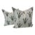 Truett Designs Linen Blend (95% Cotton 5% Linen) Pillow in White and Forest Geen For Sale