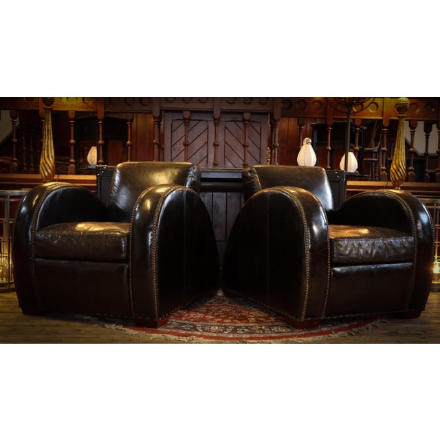 Black Rockefeller Leather Chairs by Timothy Oulton, 2010s For Sale - Image 8 of 18
