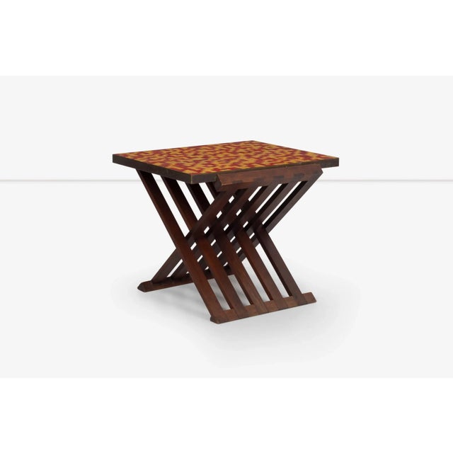 Mid-Century Modern Edward Wormley for Dunbar Occasional Table With Murano Mosaic Tiles For Sale - Image 3 of 12