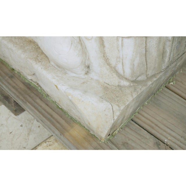 Mid 20th Century Pair of 5.5 Ft. Chinese Marble Civil Officer & Military Leader Statues For Sale - Image 9 of 16