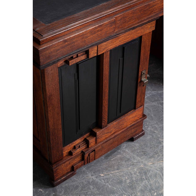 Brown Amsterdam School Executive Desk, 1920s For Sale - Image 8 of 18