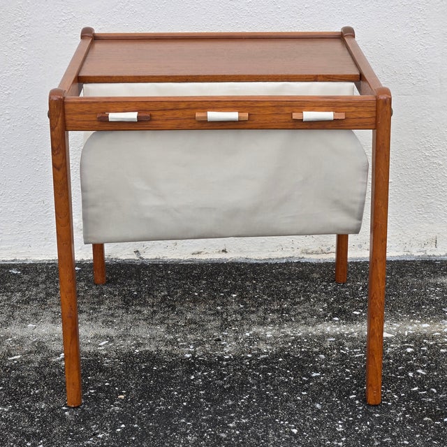 Mid-Century Modern 1970s Danish Mid Century Modern Teak Magazine Rack Side Table by Brdr. Furbo For Sale - Image 3 of 14