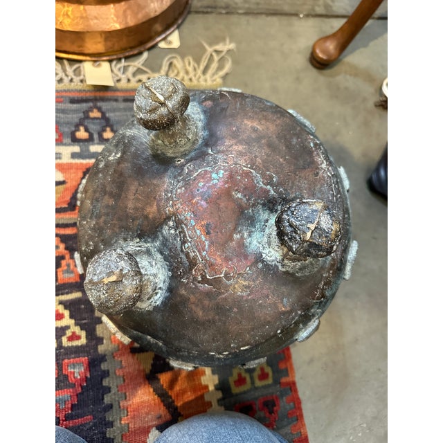 Early 19th Century Antique Heavy Copper and Bronze Cauldron 19th Century For Sale - Image 5 of 7