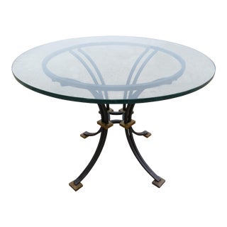 French Art Deco Iron and Gilt Center Table in the Manner of Jacques Adnet and Gilbert Poillerat For Sale