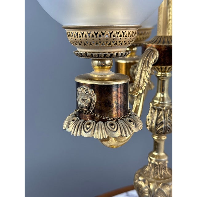 Metal 20th Century Three-Light Bronze Candelabra, Set of 2 For Sale - Image 7 of 11