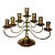Antique Solid Brass Swing 7 Arm Menorah Candelabra Candle Holder For Sale