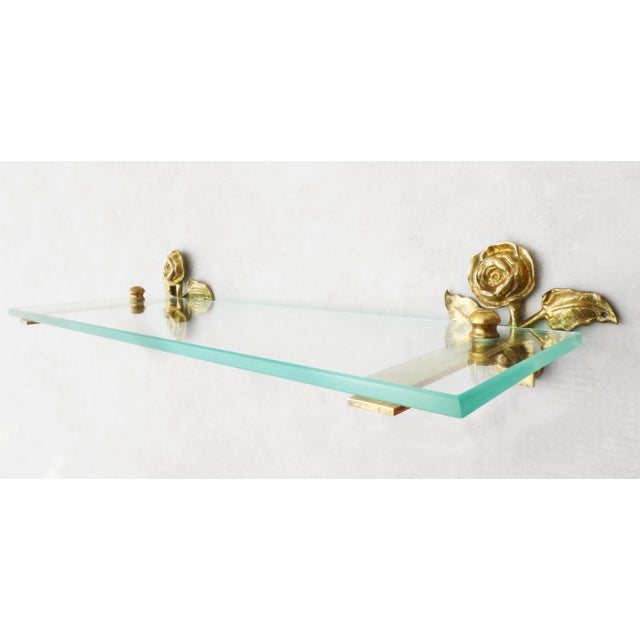 Gold French Rose Flower Bathroom Accessories in Bronze and Brass, 1950s, Set of 5 For Sale - Image 8 of 14