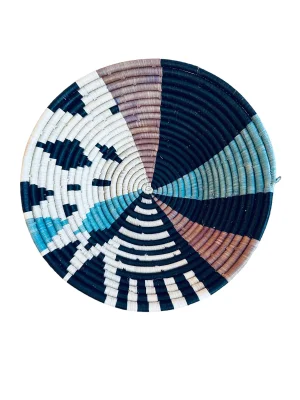 African Rwanda Woven Sweetgrass and Sisal Wall Hanging Basket