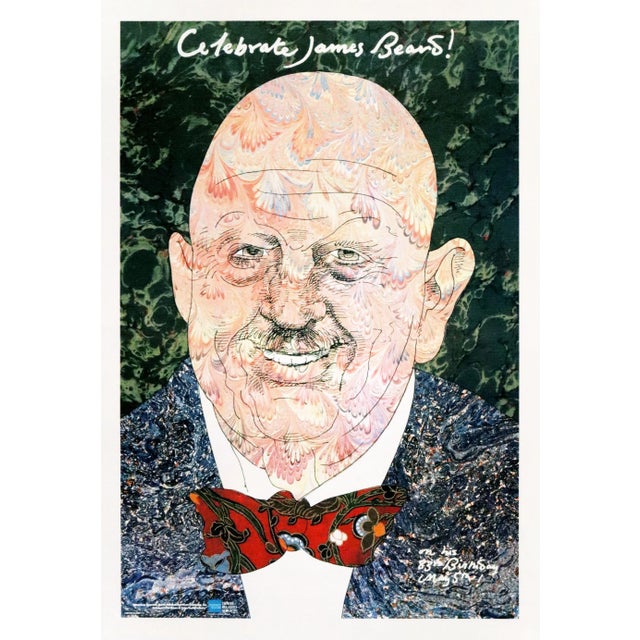 1986 Milton Glaser, Mohawk Graphics Collection Poster, Celebrate James Beard!, American Express For Sale
