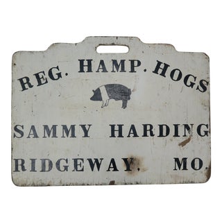 Americana Double Sided "Hog" Sign For Sale