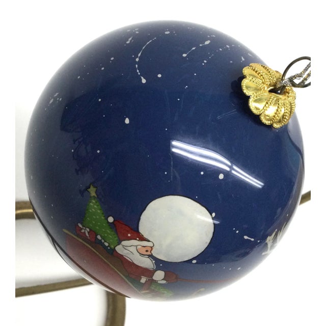 Vintage Hand Painted Glass Hanging Ornament Santa Clause For Sale In Portland, ME - Image 6 of 10