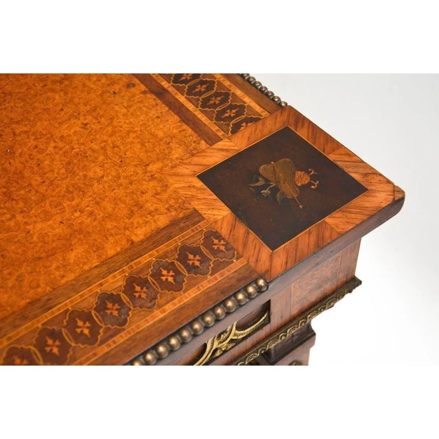 Antique French Inlaid Walnut Ormolu Mounted Desk, 1800s For Sale - Image 11 of 18