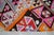Vibrant Turkish Kilim Rug, 1966 Dated Vintage Tribal Rug, Pink and Orange Geometric Flatweave 6x8 Ft Approx For Sale - Image 13 of 18