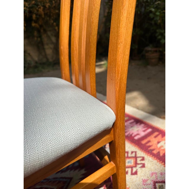 Beautiful set of four vintage high-back dining chairs made in Italy by IMS SRL. The chairs feature striking geometric...