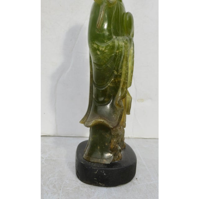 Chinese Florite Carved Standing Kuan Yin For Sale - Image 4 of 12