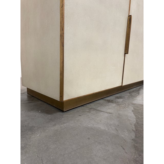 Restoration Hardware Modern Cela Shagreen-Inspired Leather Sideboard Buffet For Sale - Image 11 of 13