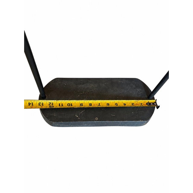 Late 20th Century Rustic Farmhouse Fireplace Tool Set 4 Piece Black Hearth Stand For Sale - Image 5 of 7
