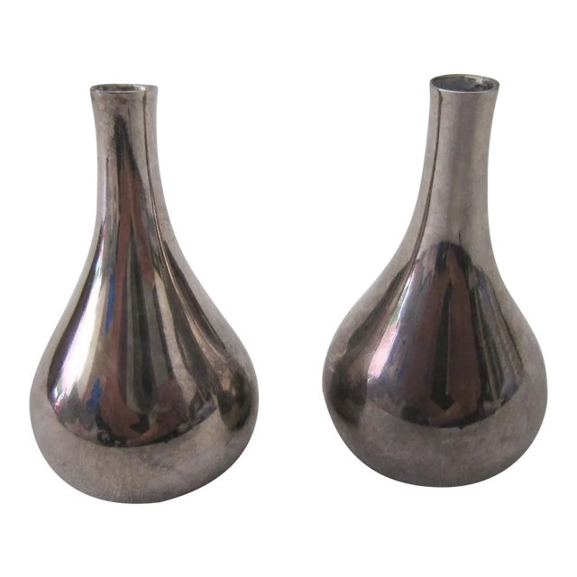 1960s Jens Quistgaard for Dansk Teardrop Candle Holders, a Pair For Sale