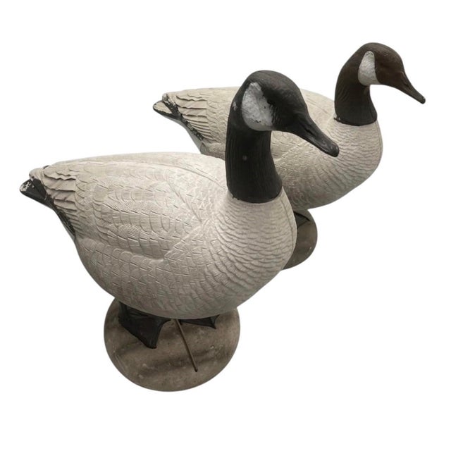 Pair of Vintage-Style Resin Canada Goose Garden Statuary For Sale - Image 4 of 12