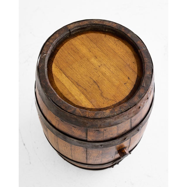 Italian Oak and Iron-Bound Coopered Barrel, 19th Century For Sale - Image 12 of 17