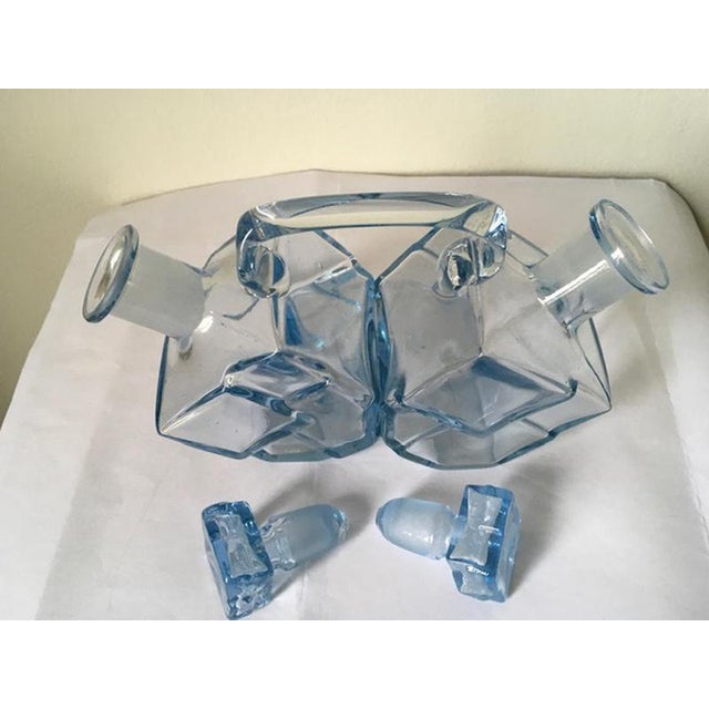 Glass Italian Postmodern Blue Murano Glass Cruet, 1960s For Sale - Image 7 of 18