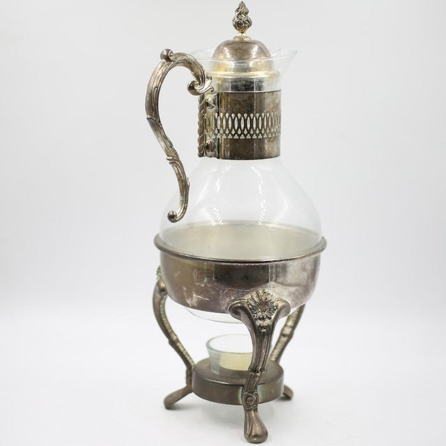 Art Nouveau Silver-Plated Jug on a Warmer, 1890s For Sale - Image 3 of 11