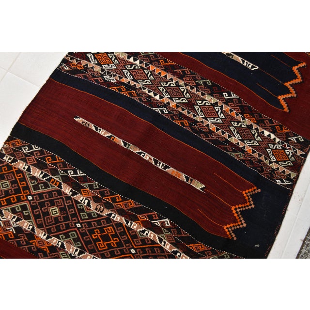 Textile Vintage Turkish Wool Runner Kilim Rug, 1960s For Sale - Image 7 of 11