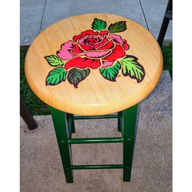 2 Unique Custom Handcrafted Counter Stools For Sale - Image 4 of 5