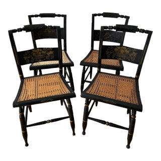 Late 1800s Hitchcock Caned Chairs - Set of 4 For Sale