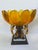 Amber Vintage Hollywood Regency Amber Glass Floral Centerpiece Bowl With Crystal Prisms & Marble Base For Sale - Image 8 of 12