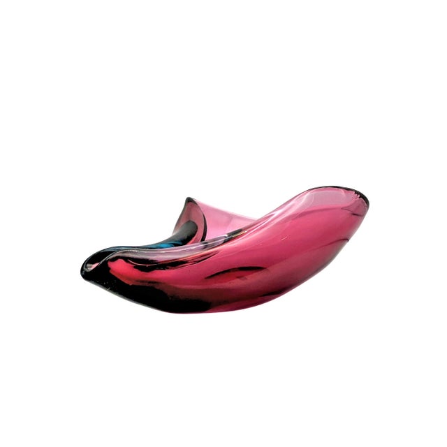 Blue Mid-Century Murano Glass Sommerso Shell Bowl by Flavio Poli for Seguso, 1956 For Sale - Image 8 of 8