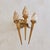 Modern 1960s French Gilt Metal Torch Sconces with Glass Shades No. 01 - a Pair For Sale - Image 3 of 6