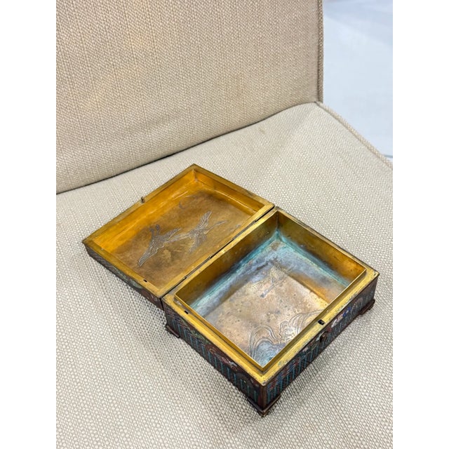 Japanese Cloisonne Enamel Dragon Trinket Box Attributed to Inaba, Meiji For Sale - Image 11 of 12