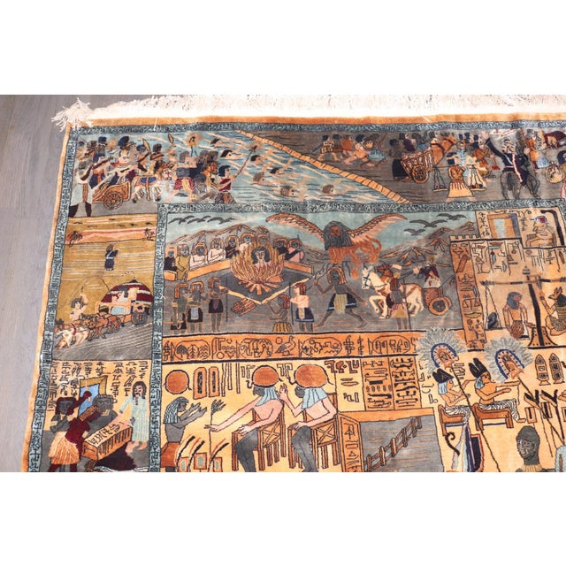 Persian Vintage Persian Pictorial Narrative Rug no. 10956 For Sale - Image 3 of 12